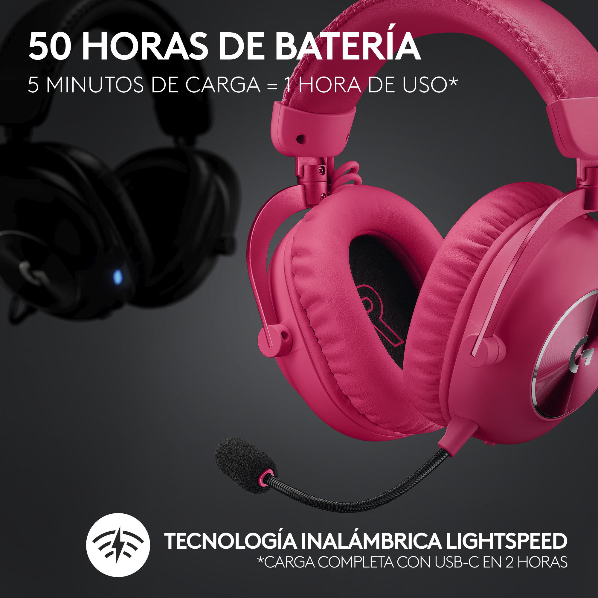 Audifonos Gamer Logitech Pro X 2 Lightspeed Magenta-6