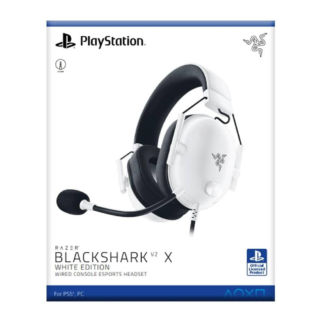 Audifonos Razer BlackShark V2 X White Jack 3.5mm para PS5-4