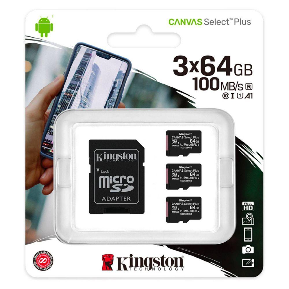 Tarjeta Memoria Pack Kingston Canvas Select Plus 3x64GB-1