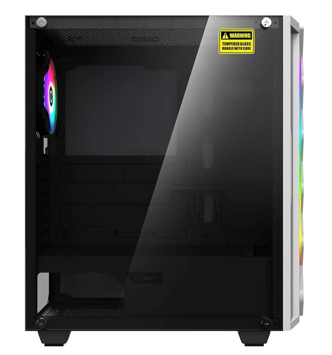 Gabinete Gamer Gamemax White Diamond Mid Tower Blanco-2