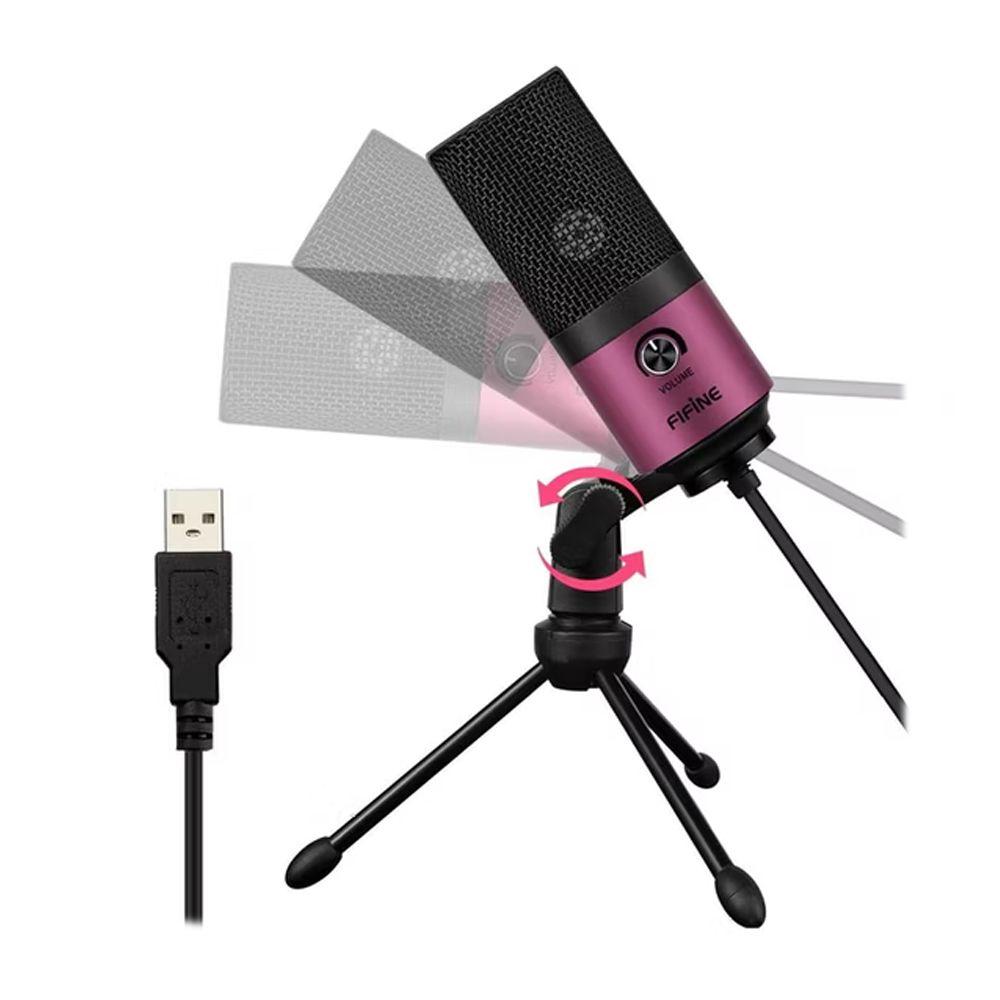 Microfono Condensador Fifine ROJO USB K669R-1