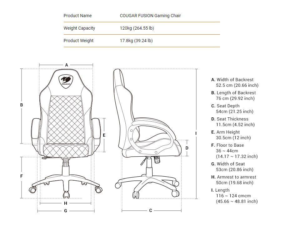 Silla Gamer Cougar Fusion Ejecutiva Ecocuero Negro Naranja-4