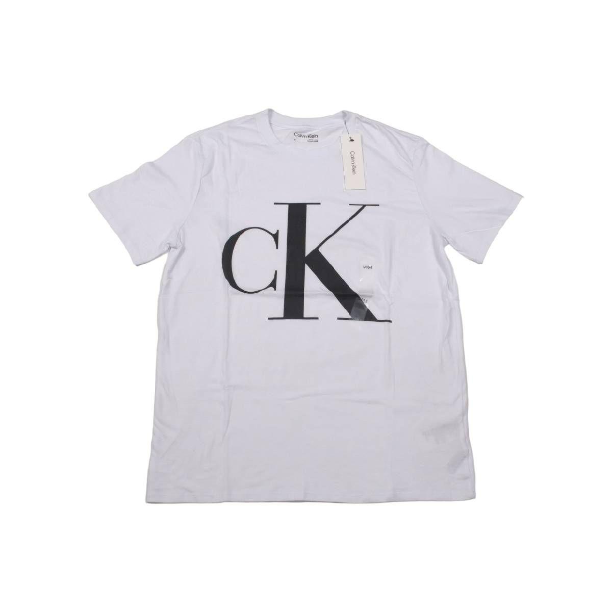 Polera Hombre Calvin Klein Blanca Logo Negro Talla XL-2