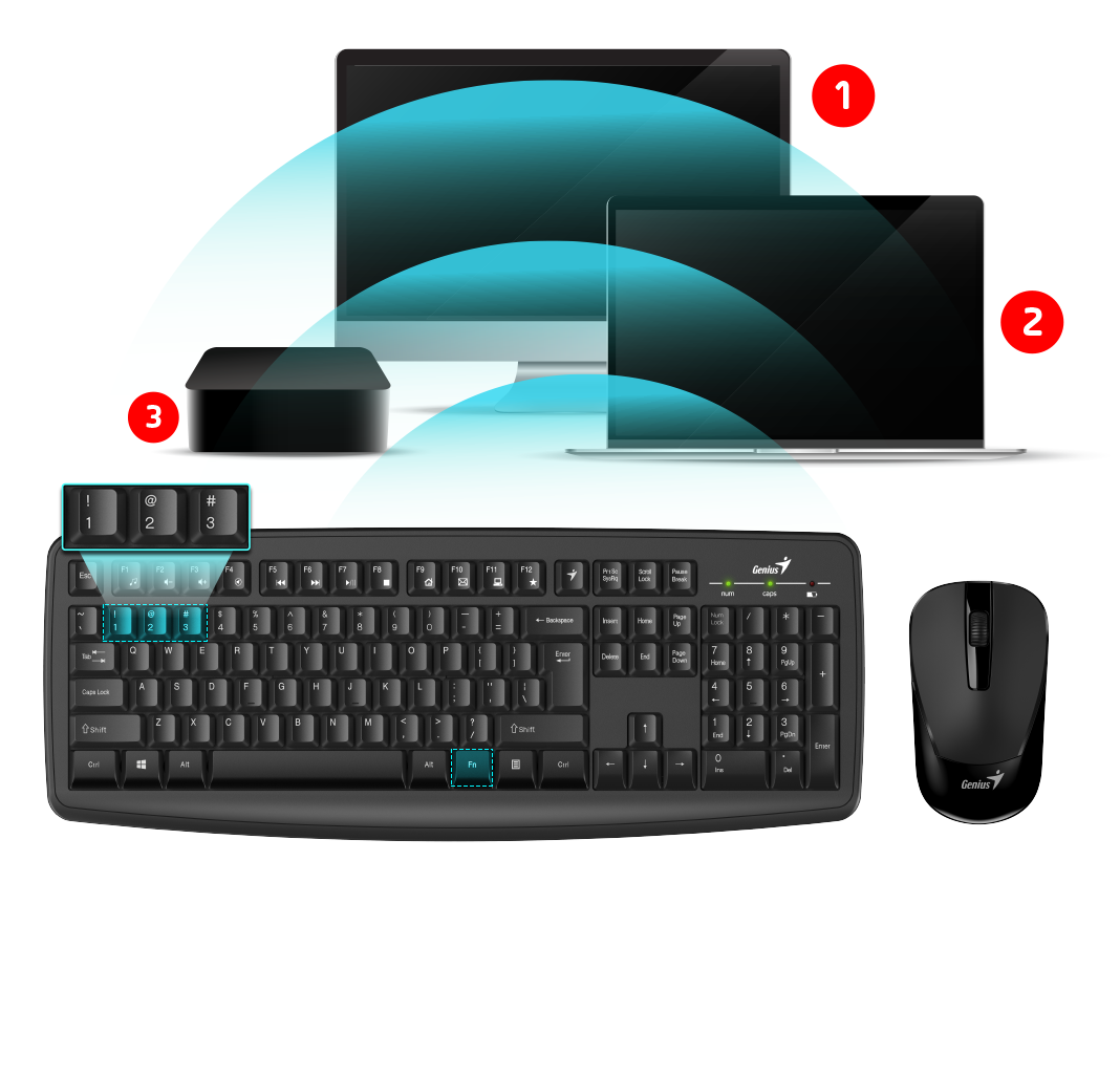 Teclado y Mouse Genius KM-8100 Inalambrico Negro-4