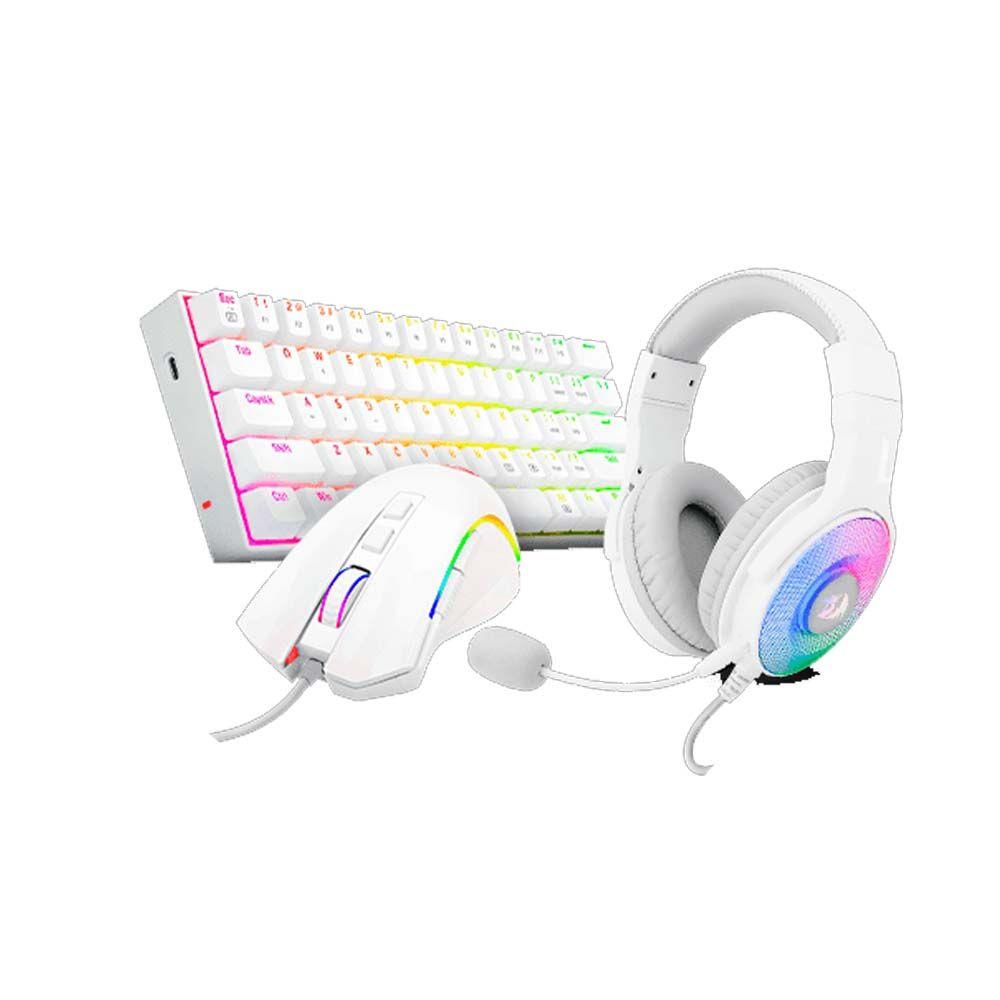 Kit Gamer 3 en 1 Redragon Teclado Mouse Audifono Blanco-0