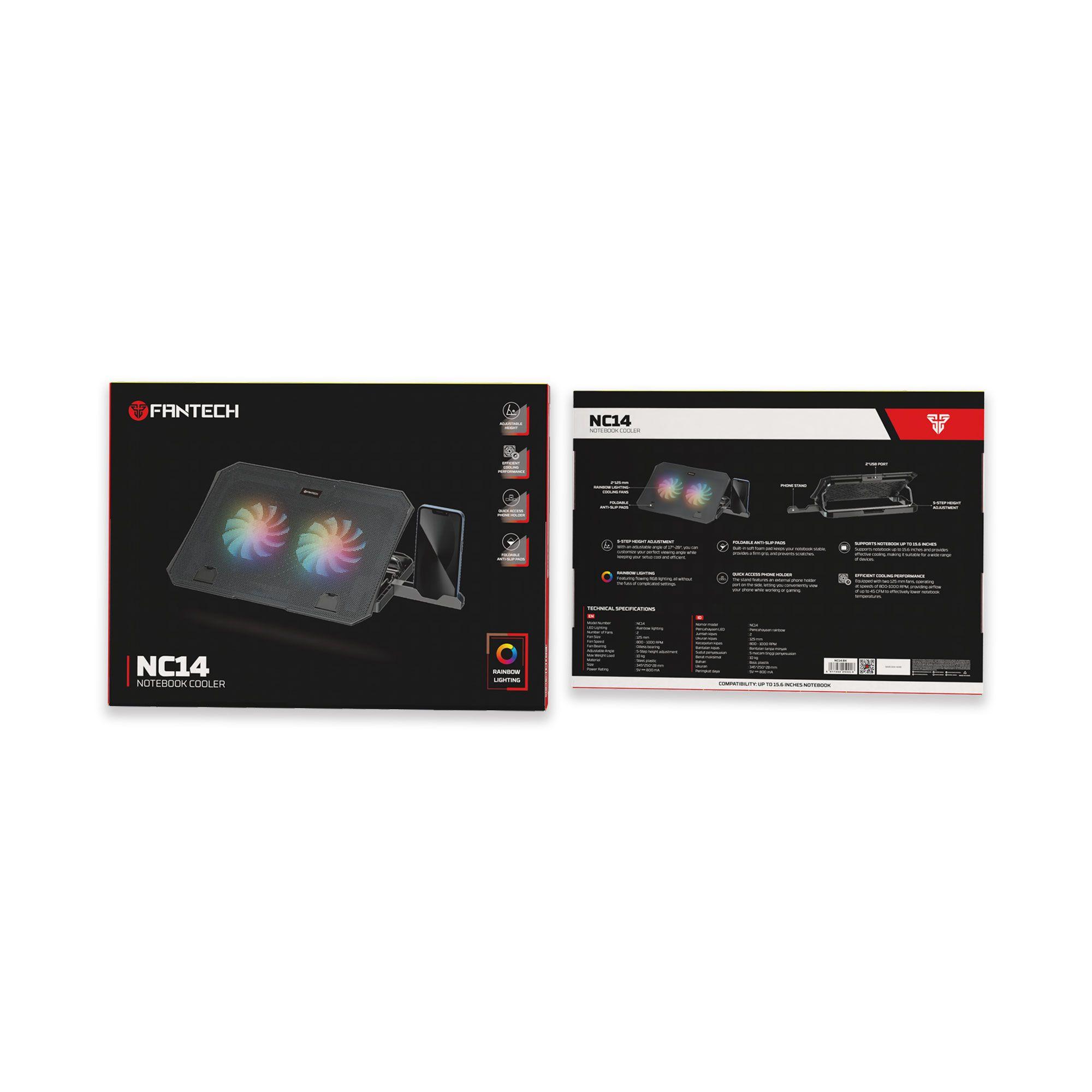 Base de Notebook Fantech NC14 Black RGB-6
