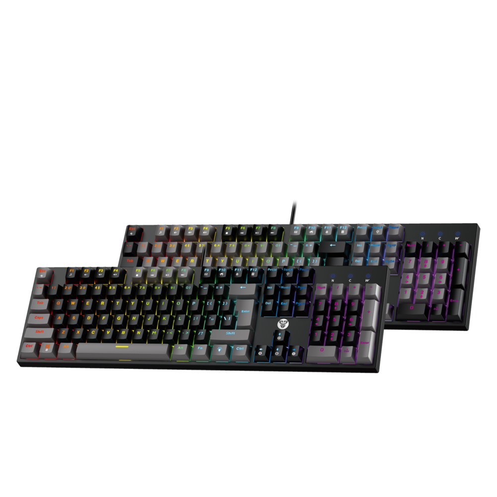 Teclado Gamer Fantech Atom MK886 Black Grey SW Blue-1