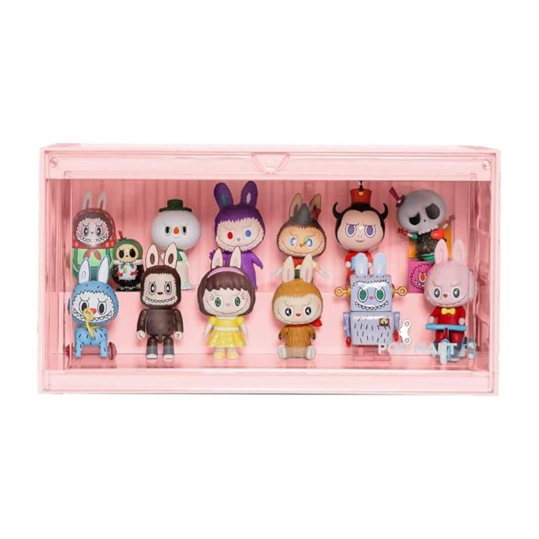 Caja Exhibidora de Figuras con Luz, Container Show Box Rosa-1