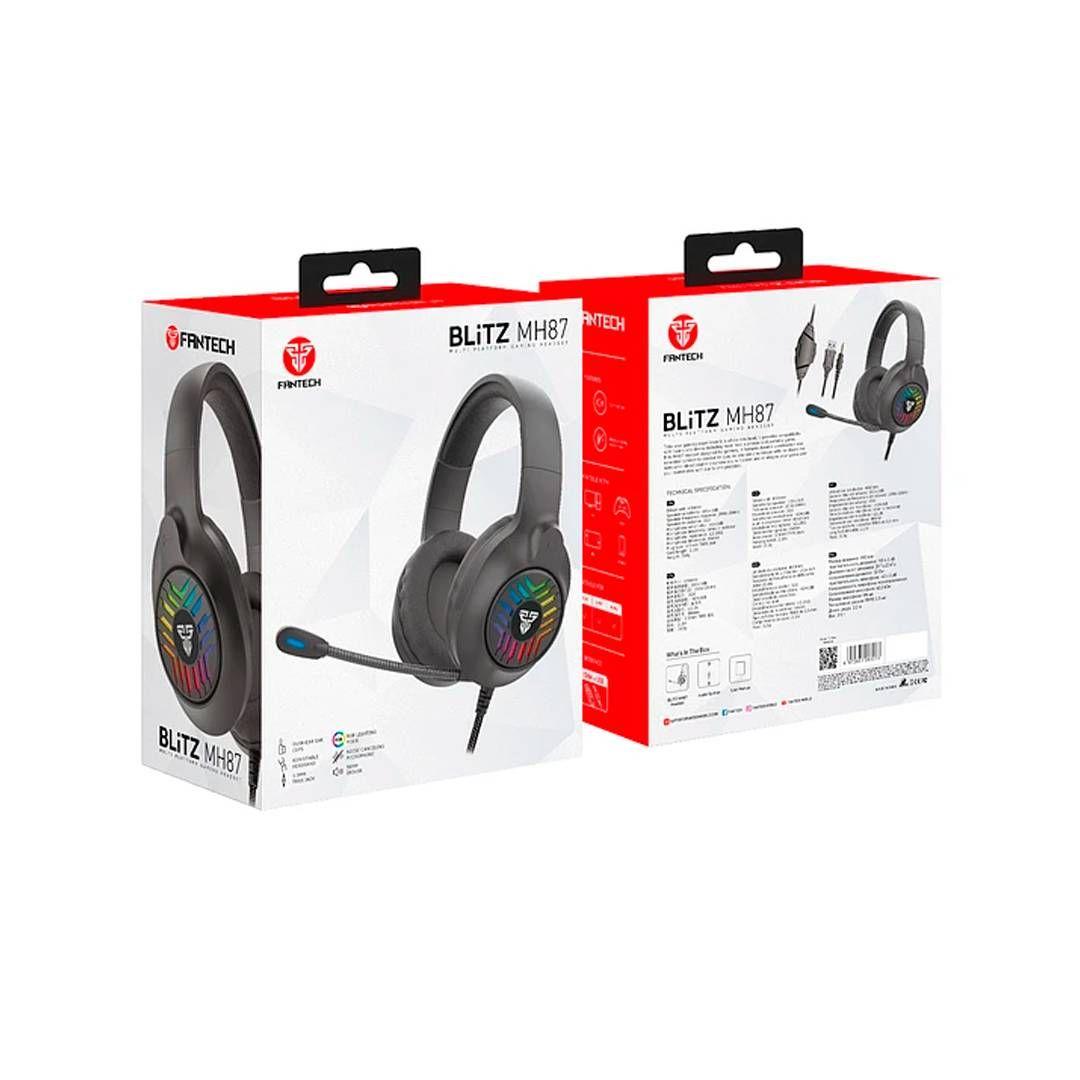 Audifonos Gamer Fantech Blitz MH87 Black Edition RGB USB 3.5-2