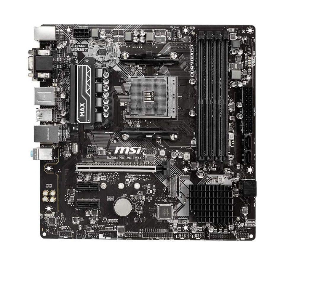 Placa Madre MSI B450M PRO-VDH MAX MATX AMD AM4-1