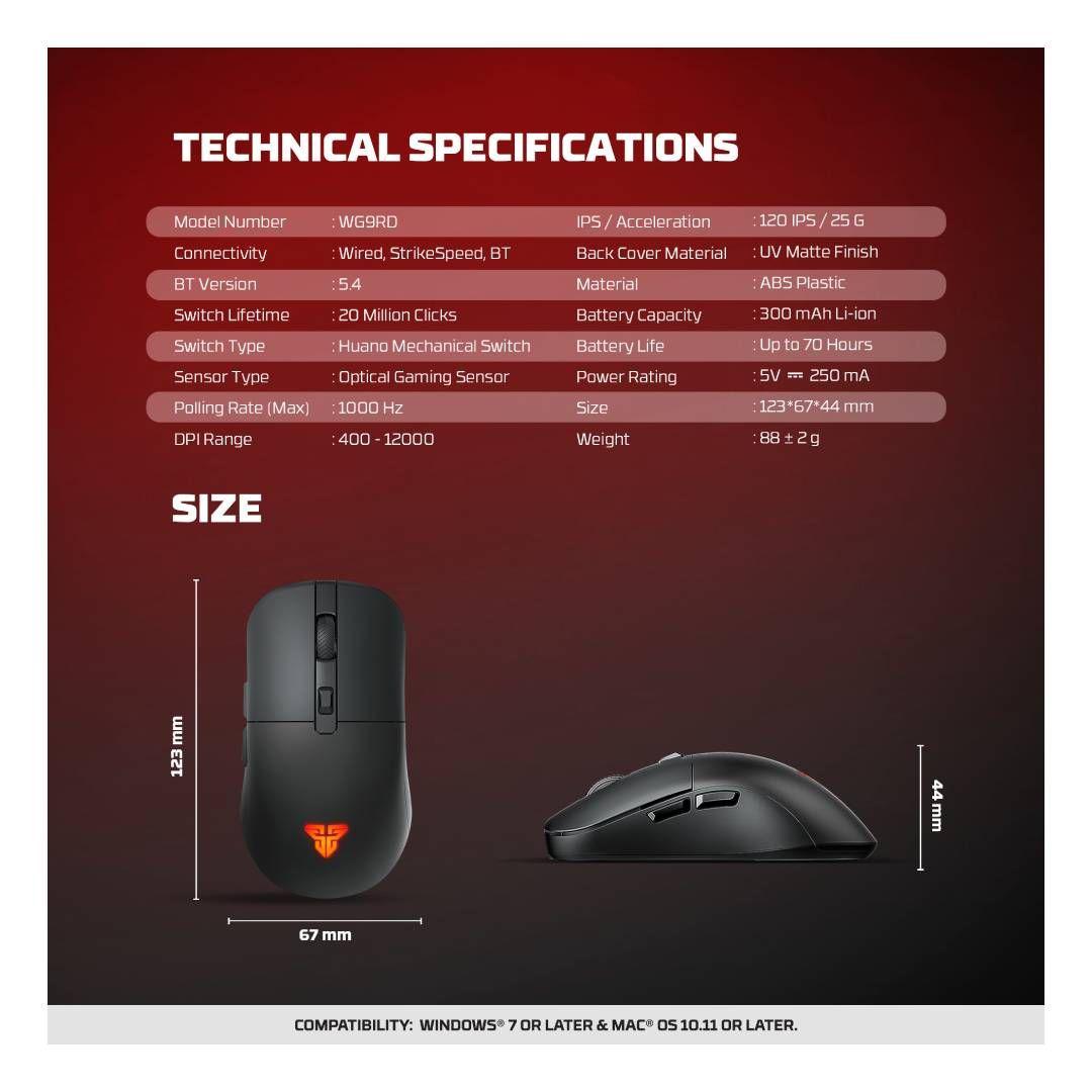Mouse Inalámbrico Fantech WG9RD KANATA 12.000 DPI White-7