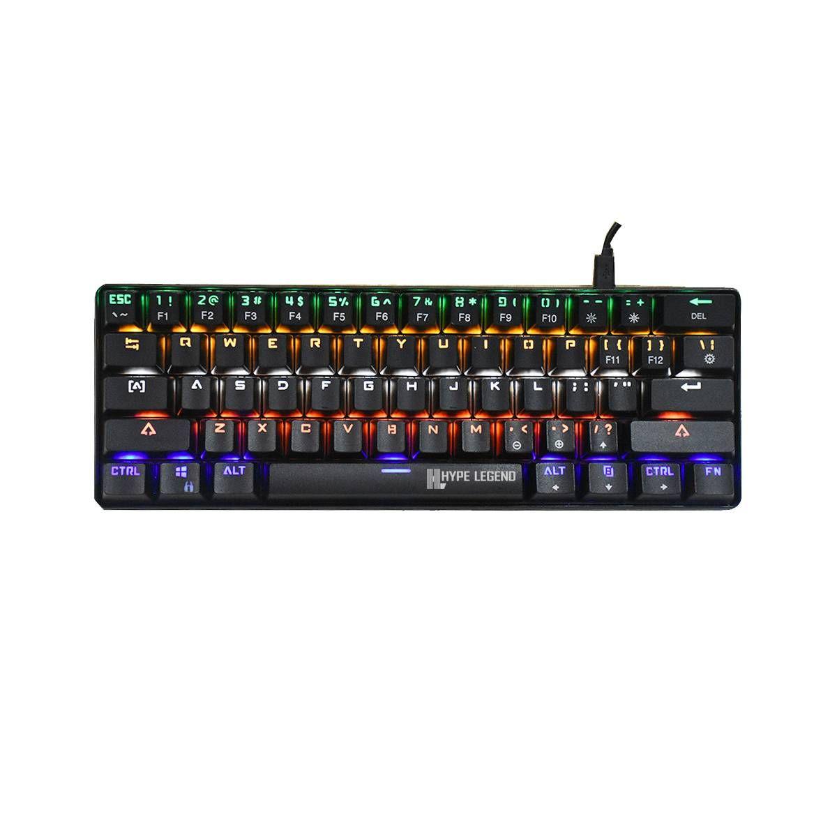 Teclado Hype Legend Rebel QWERTY Outemu Red US negro RGB-0