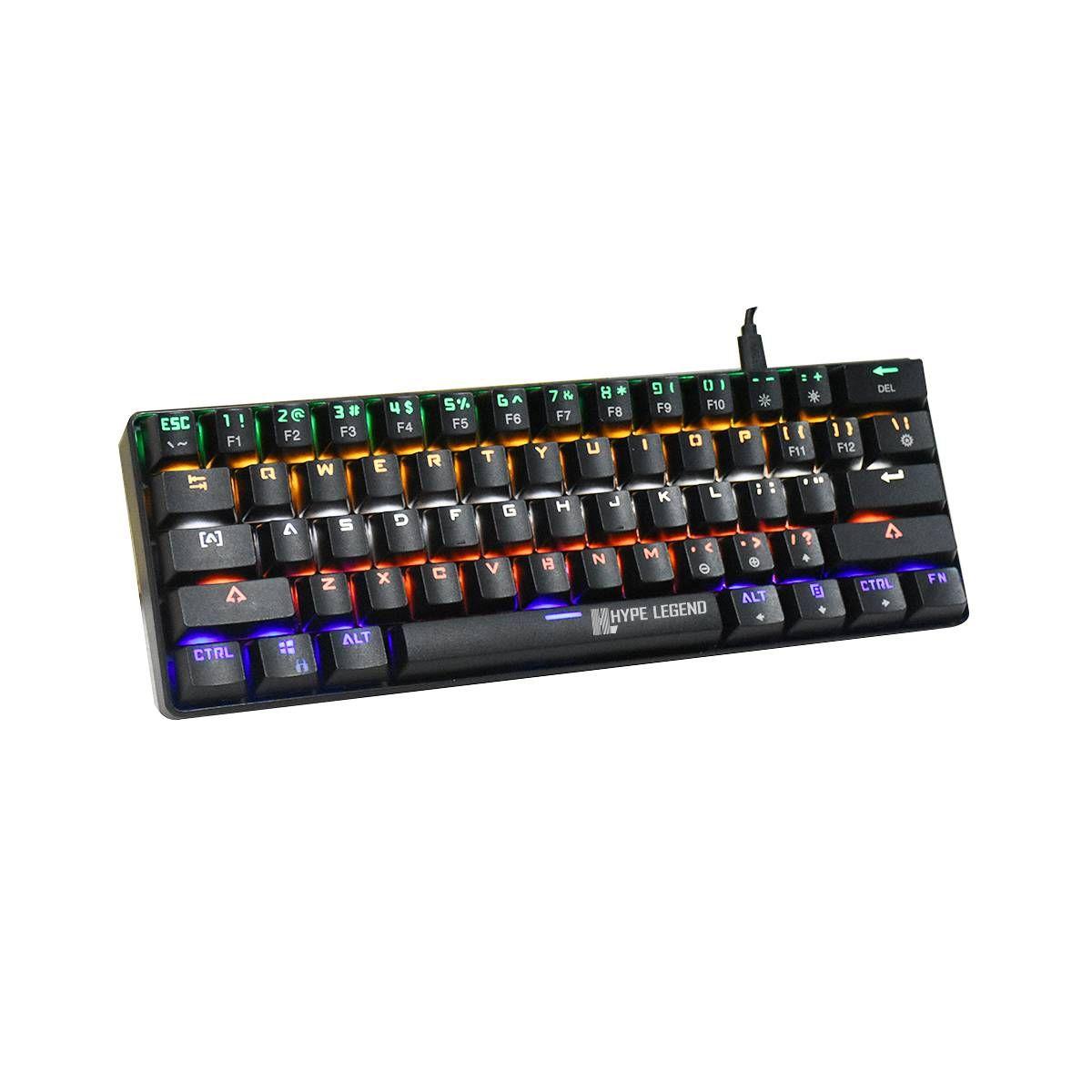 Teclado Hype Legend Rebel QWERTY Outemu Red US negro RGB-3