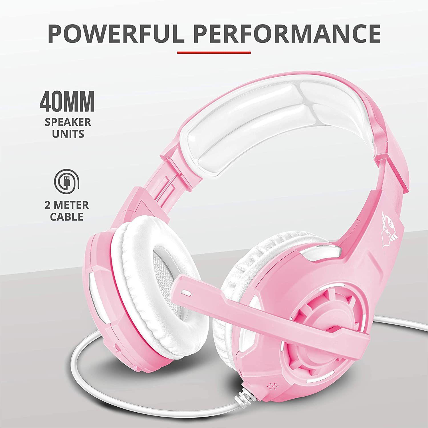 Audifonos Gamer Trust GXT 310P Radius Rosado 3.5mm-4