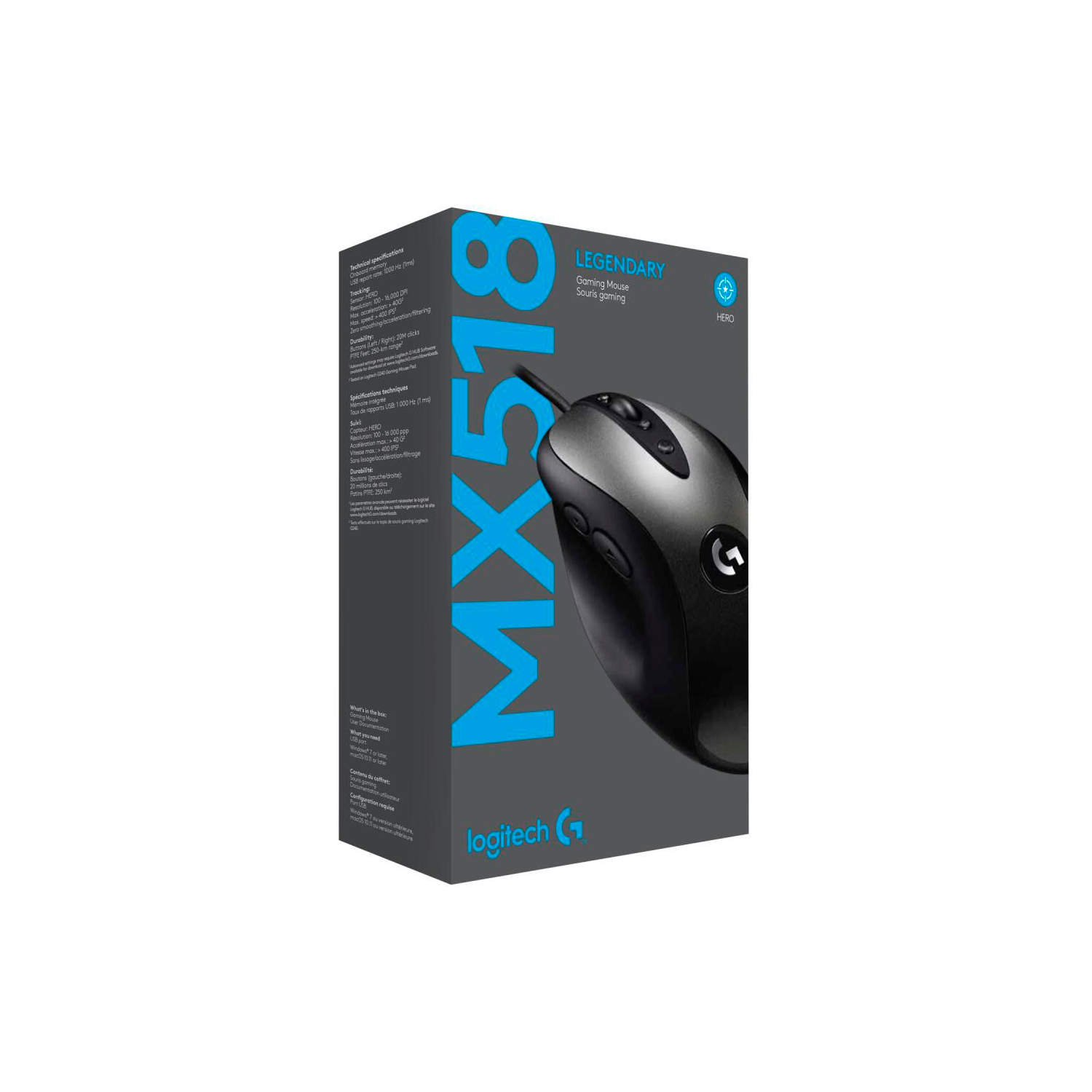 Mouse Gamer Logitech MX518 16000DPI 8 botones-2
