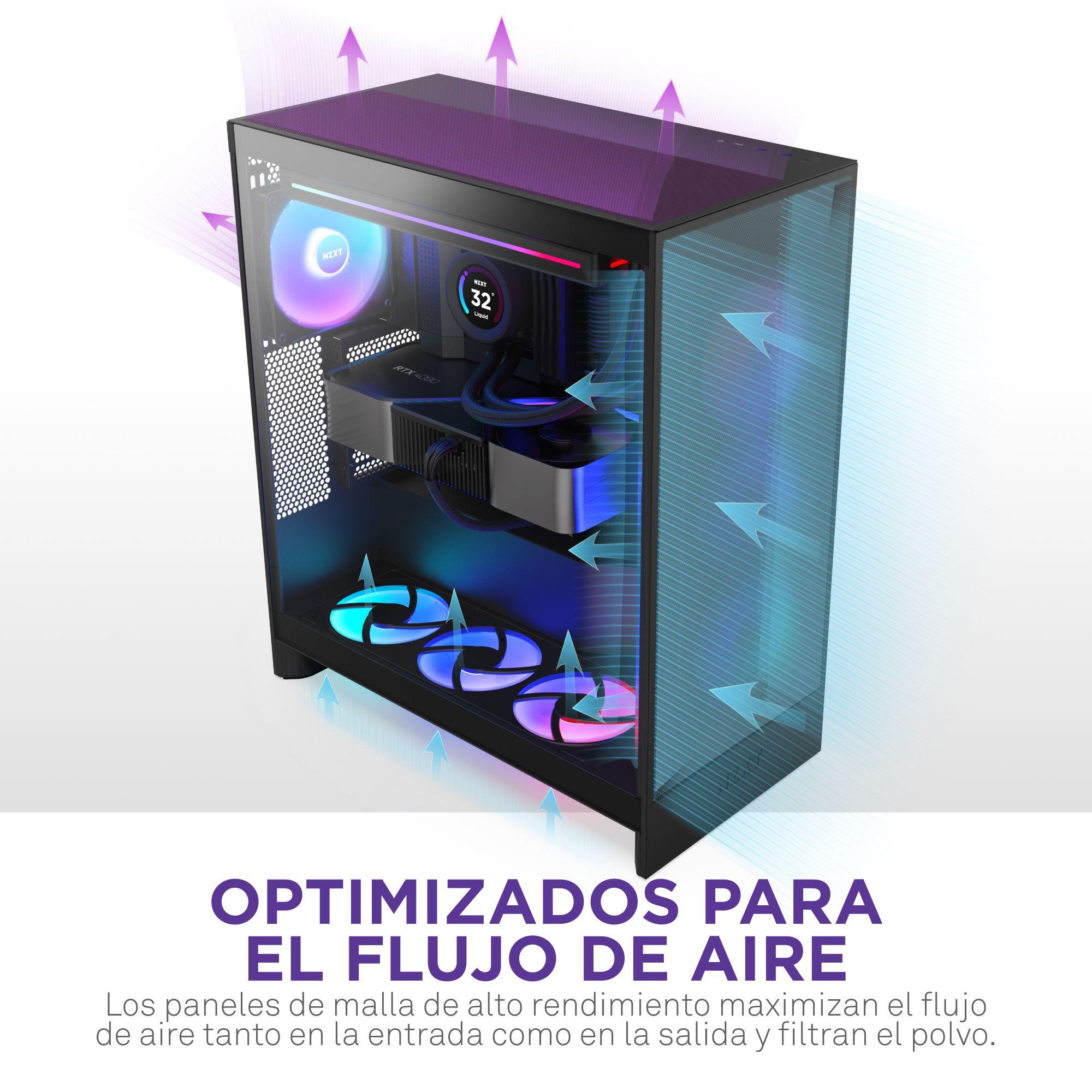 Gabinete NZXT H7 Flow RGB (2024) Mid-Tower Case Negro-2