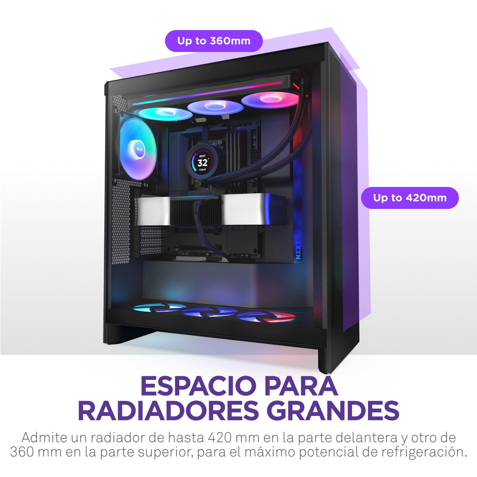 Gabinete NZXT H7 Flow RGB (2024) Mid-Tower Case Negro-3