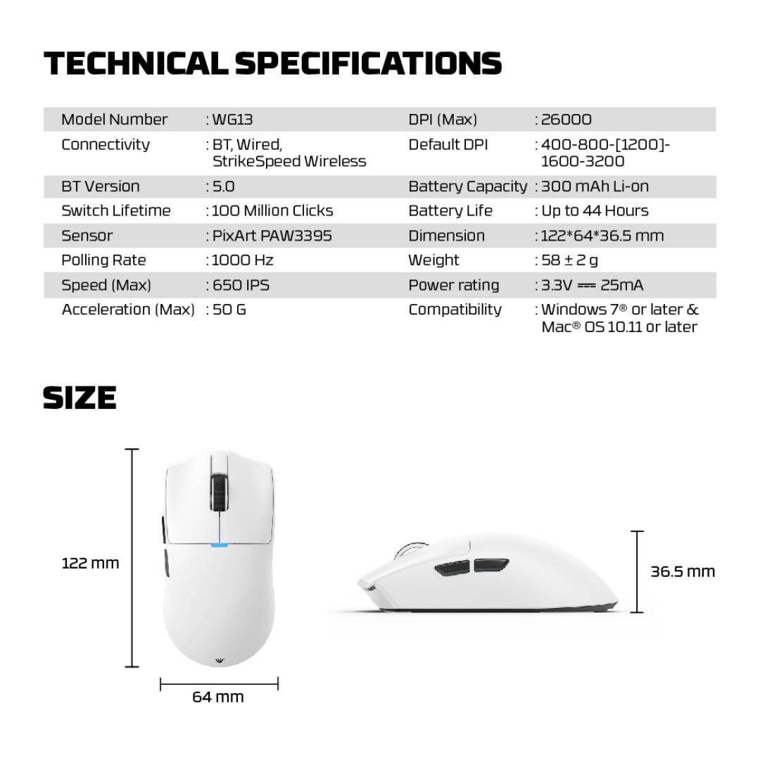 Mouse Fantech WG13 TANTO White-9