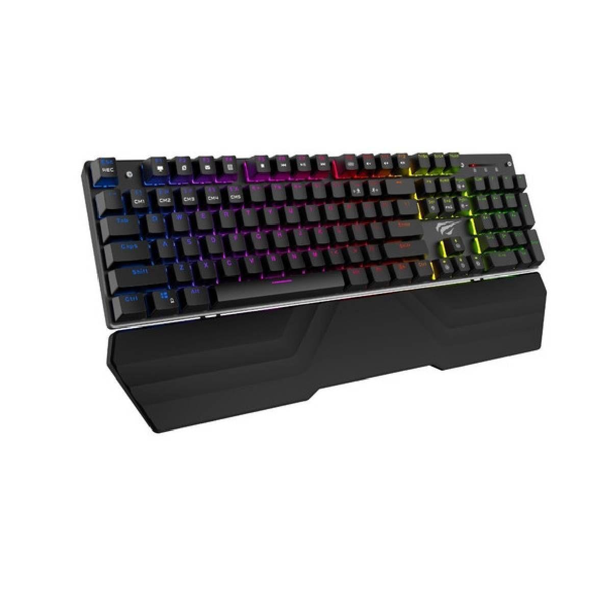 Teclado Mecanico Rgb Con Reposamuñecas Outemu Blue Hv-kb432l-0