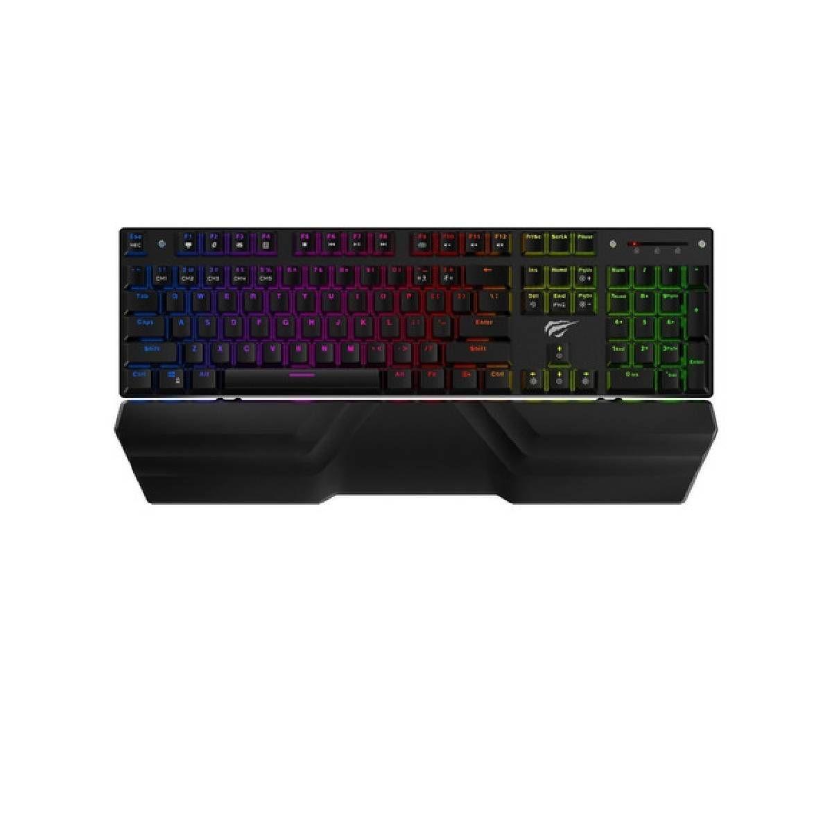 Teclado Mecanico Rgb Con Reposamuñecas Outemu Blue Hv-kb432l-1