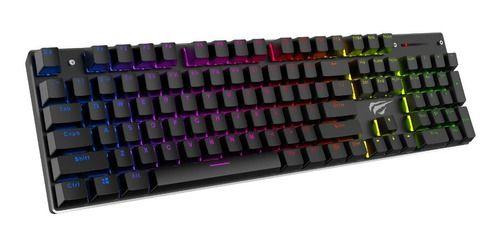 Teclado Mecanico Rgb Con Reposamuñecas Outemu Blue Hv-kb432l-7