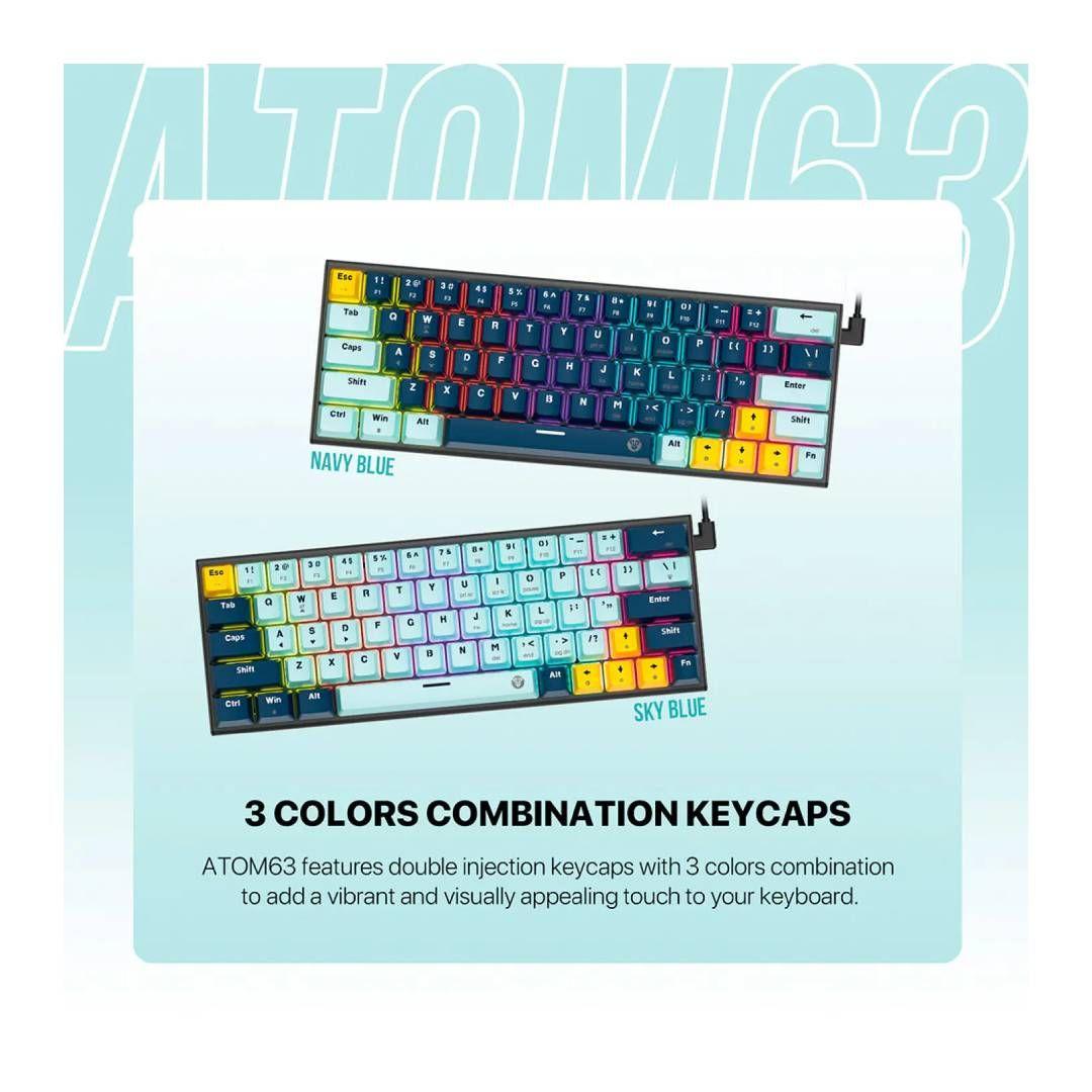 Teclado Fantech MK874V2 ATOM63 MIZU SkyBlue (Switch Rosie)-3