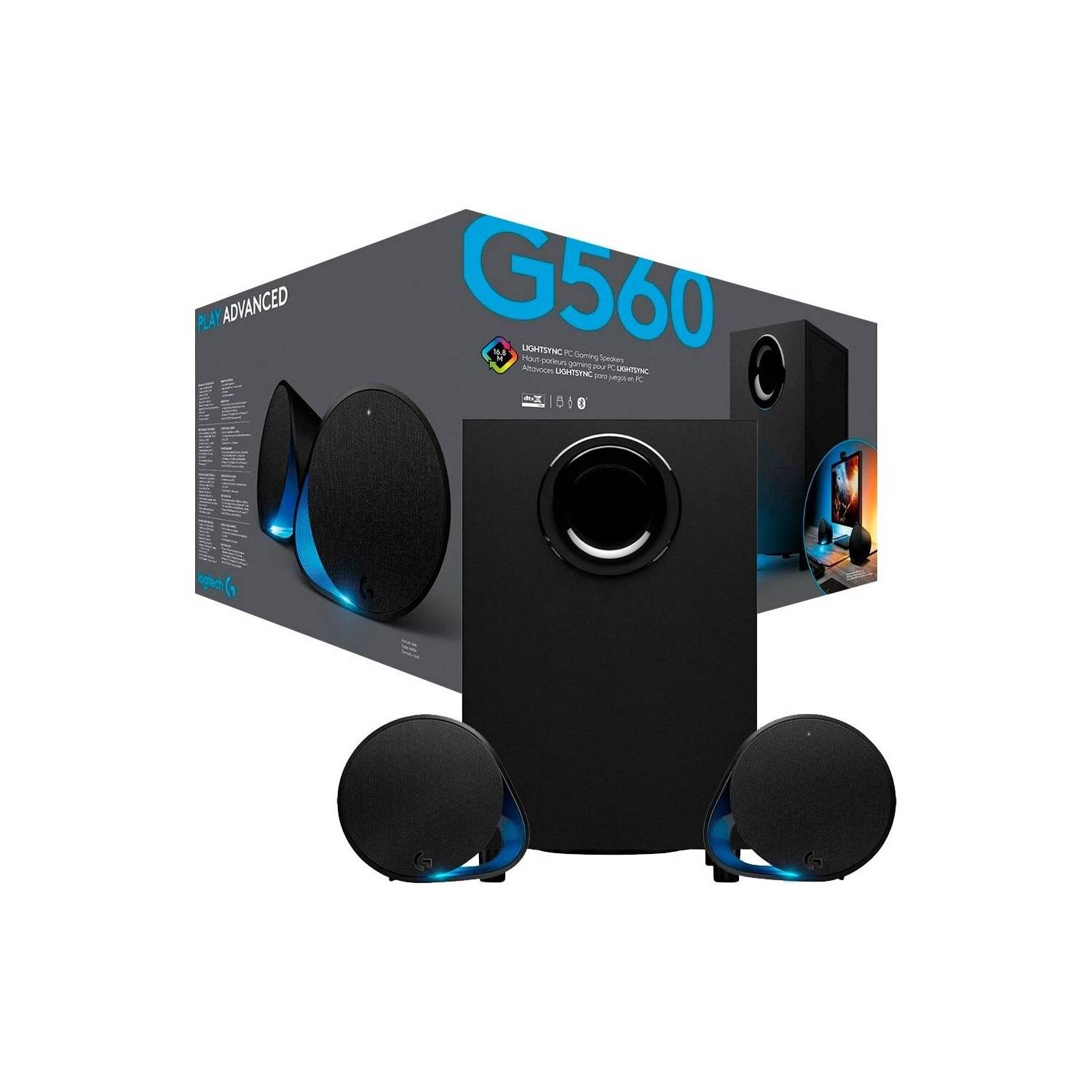 Parlante Gamer Logitech G560 2.1 Lightsync RGB 120W-4