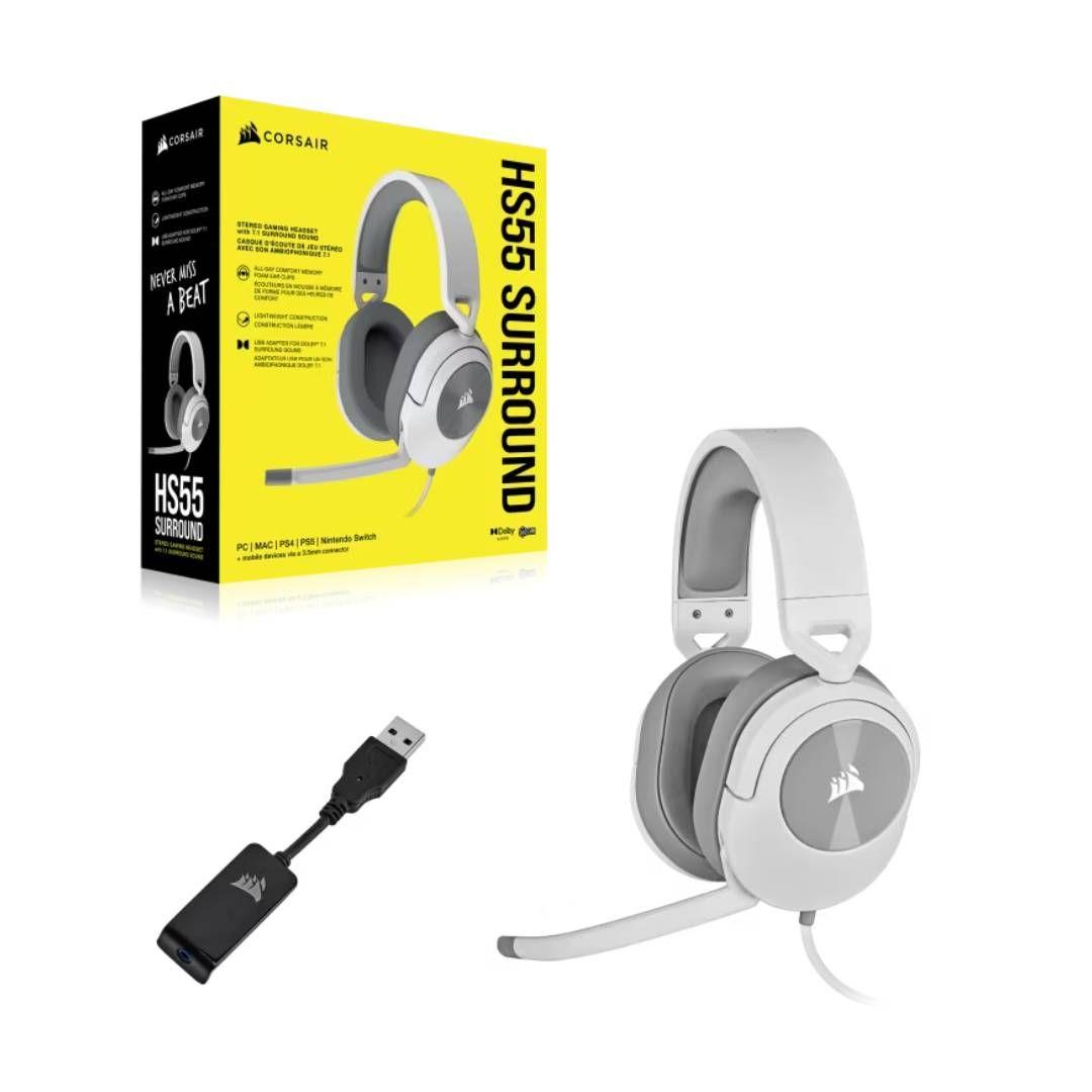Audífonos Gamer Corsair HS55 SURROUND v2 Cableados, Blanco-4