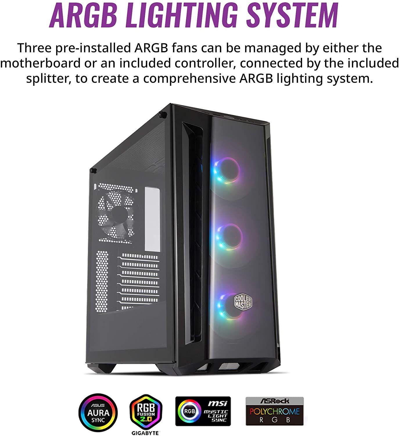 Gabinete Cooler Master MasterBox MB520L 3 Ventiladores ARGB-1