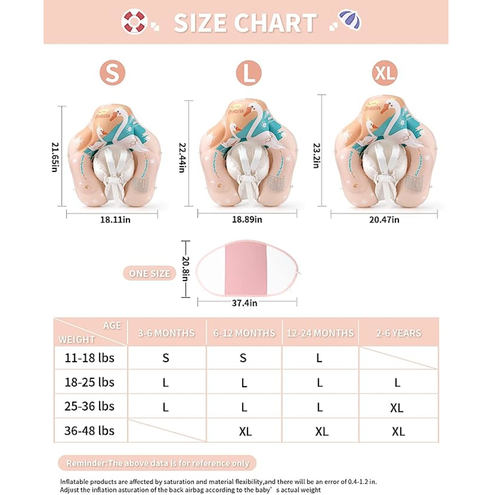 Flotador Rosado Talla L De Natación Para Bebé Inflable-5