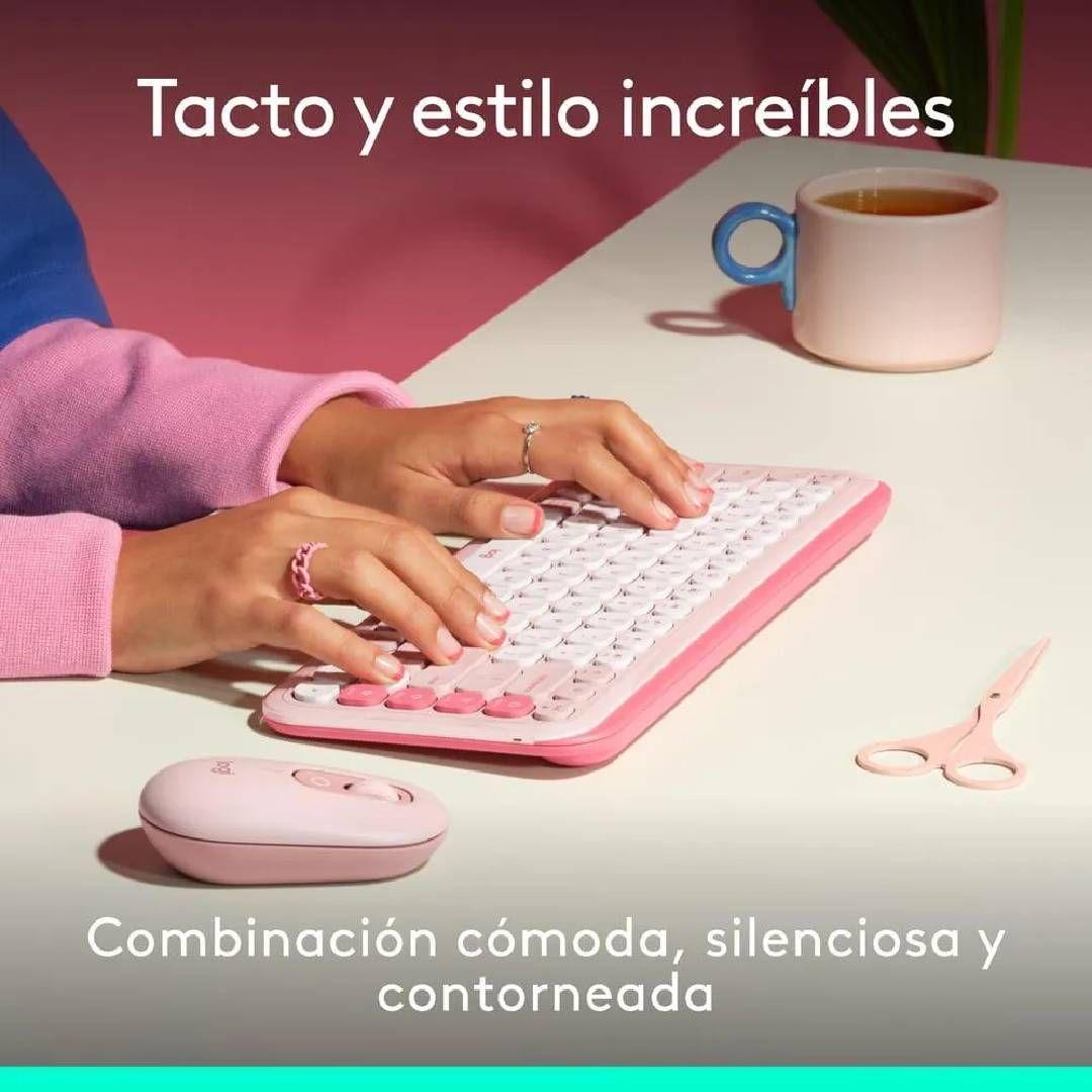 Teclado Logitech POP Icon Combo Español Rosa-2