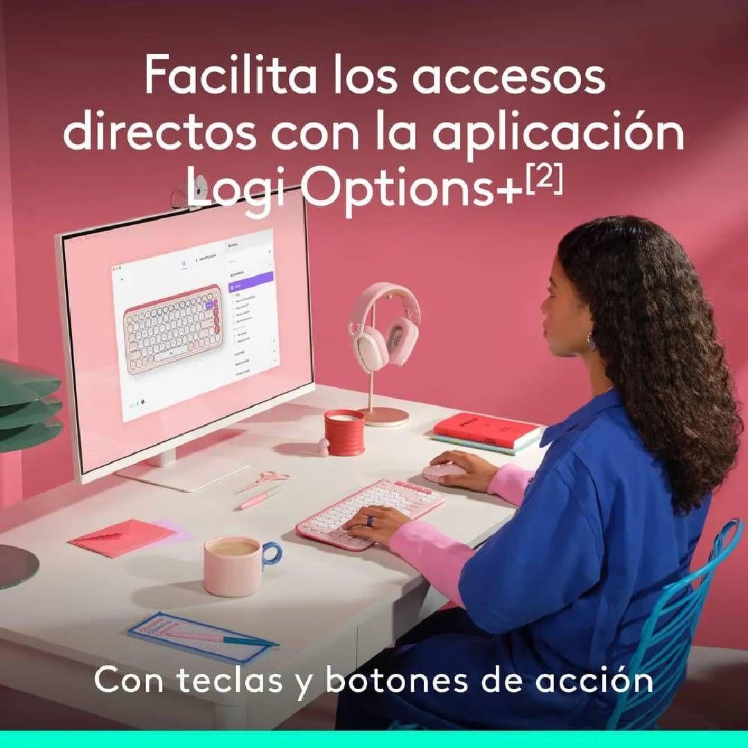 Teclado Logitech POP Icon Combo Español Rosa-3