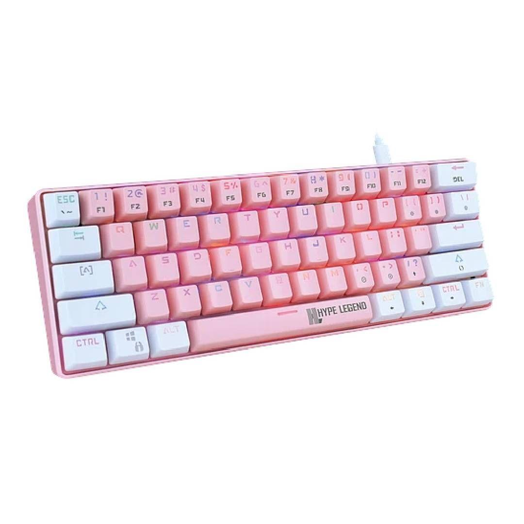 Teclado Gamer Hype Legend Rebel Shiro Pinku 60% SW Red RGB-2