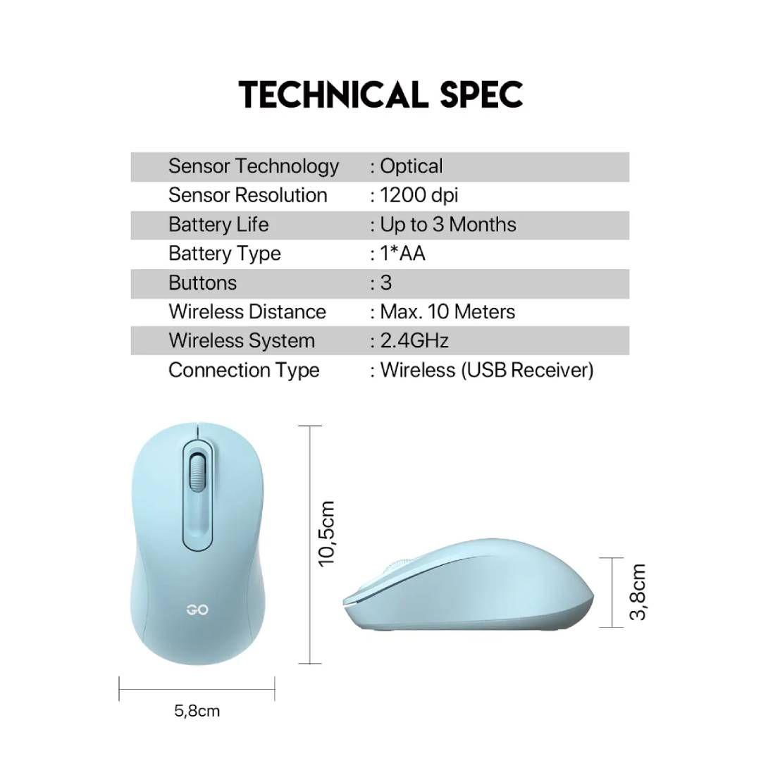Mouse inalámbrico FANTECH W608 GO Azul-2
