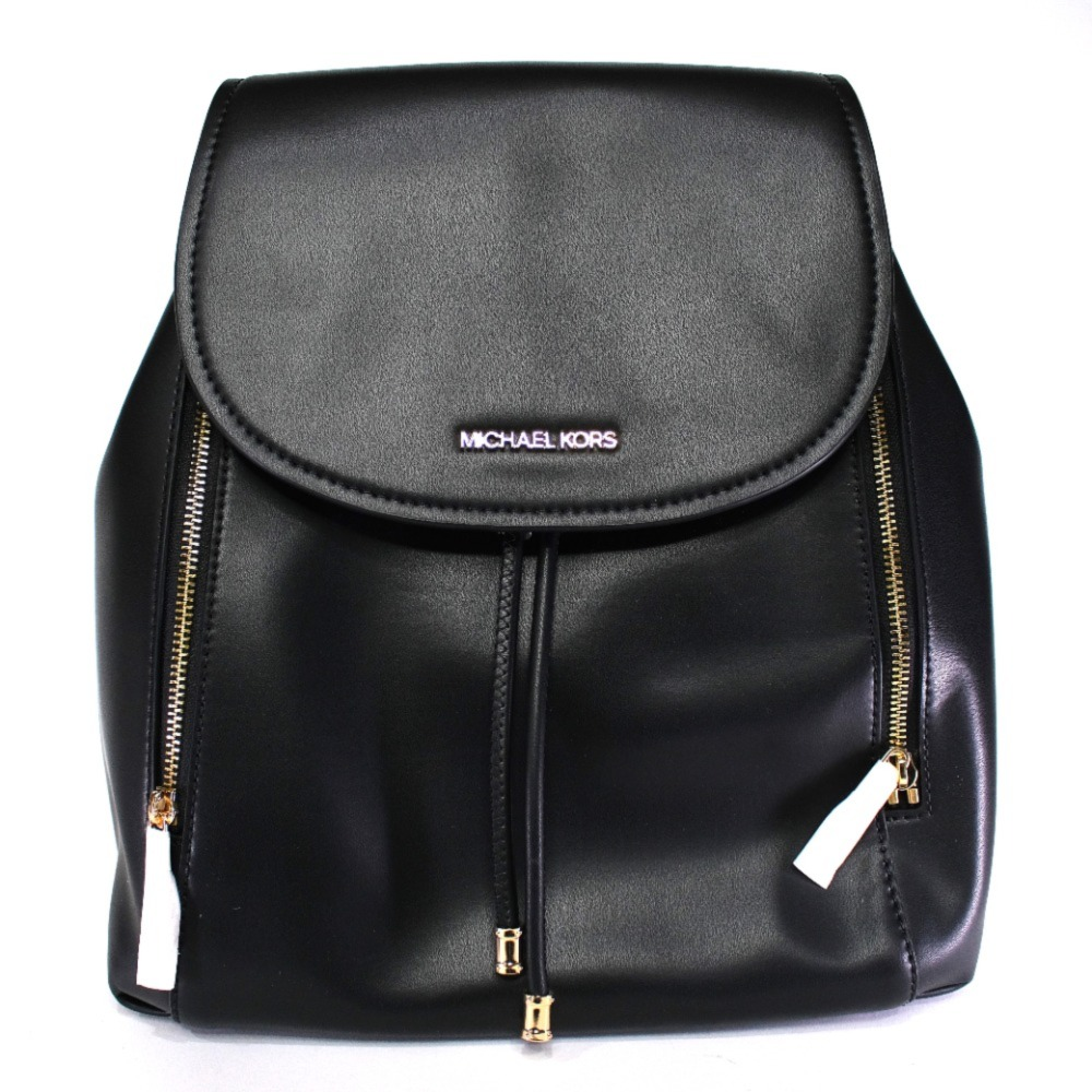 Mochila Michael Kors Negra con Cierres Dorados-0