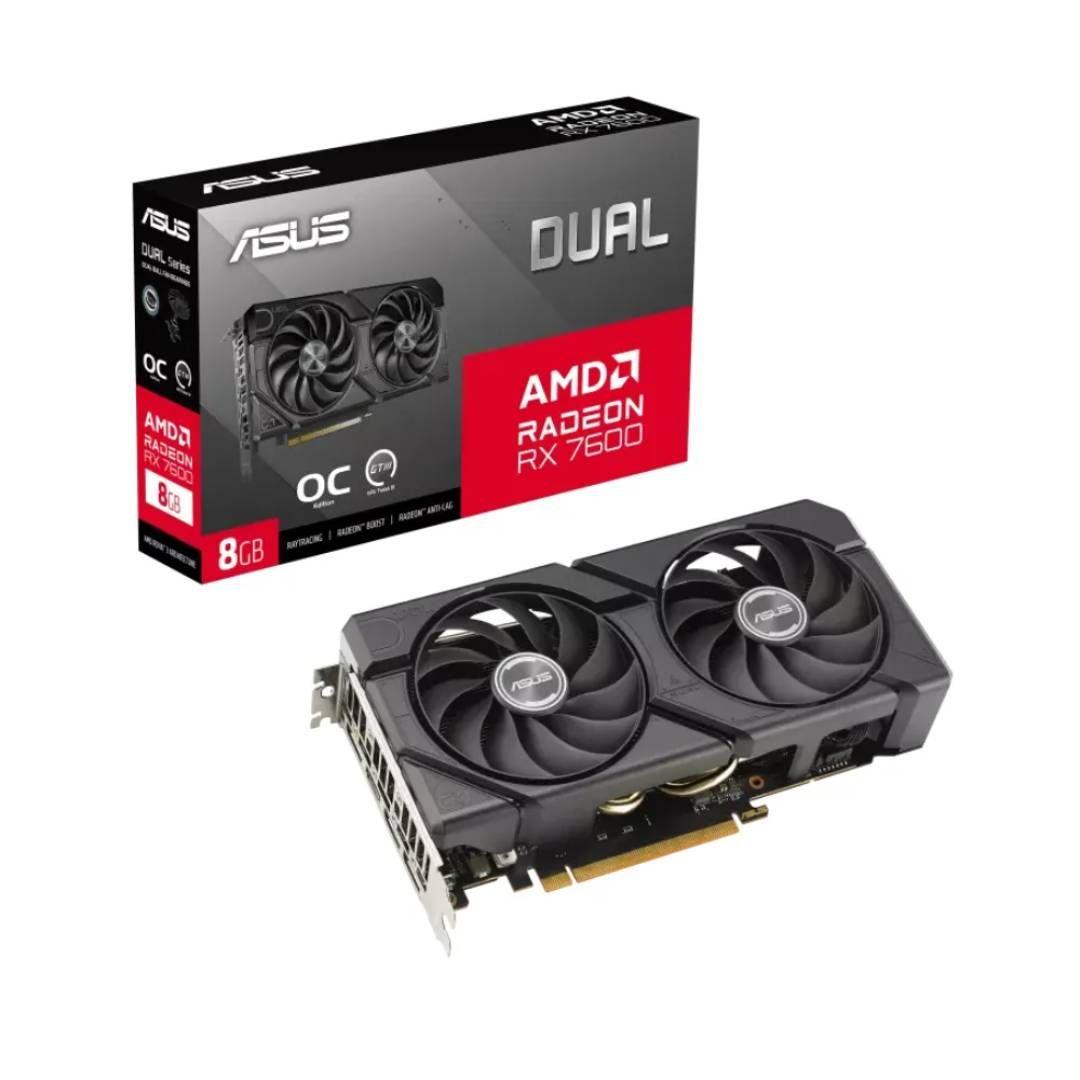 Tarjeta de Video ASUS Dual RX 7600 8GB OC GDDR6 PCIe-4-0