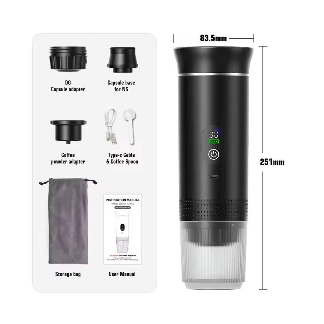 Cafetera Portátil DENOKIN para Auto y Camping 3 en 1-2