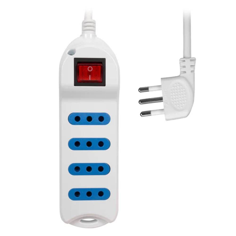 Extension 4 Entradas 3 Metros Blanco con Interruptor XT53-2