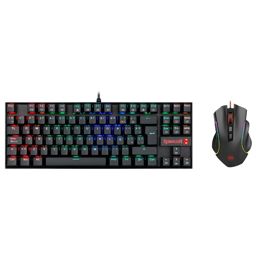 Pack Teclado y Mouse Gamer Redragon Kumara + Mouse Español-3