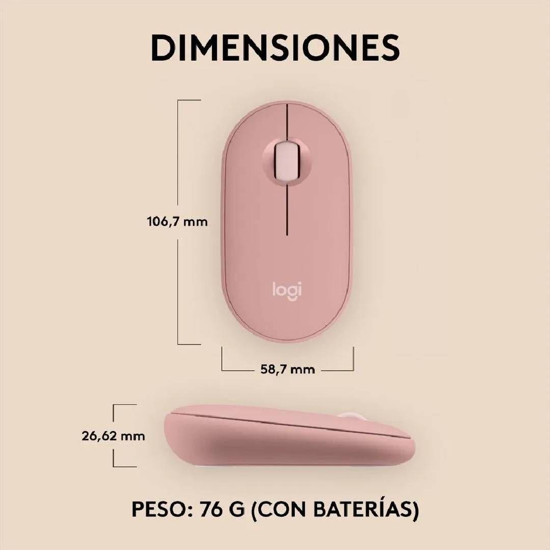 Mouse Logitech Pebble 2 M350s Inalámbrico Bluetooth, Rosa-4