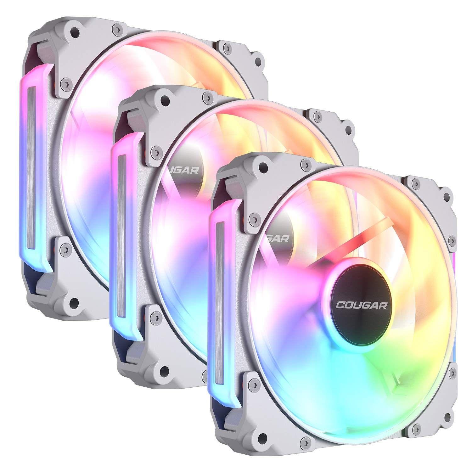 Pack 3 Ventiladores Cougar Apolar 120mm ARGB Blanco-0