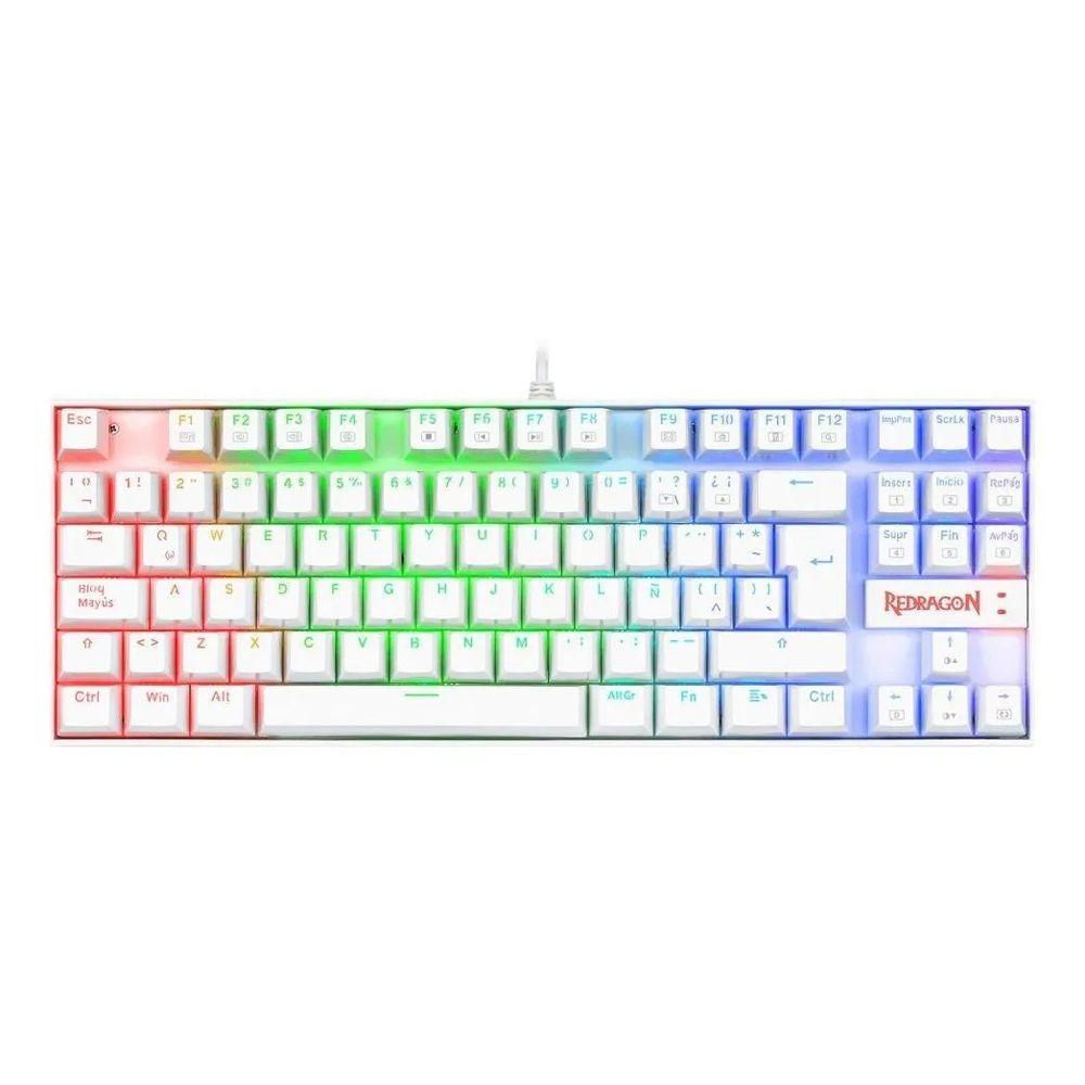 Teclado Gamer Redragon Kumara K552 Blanco Rgb SW Red-0