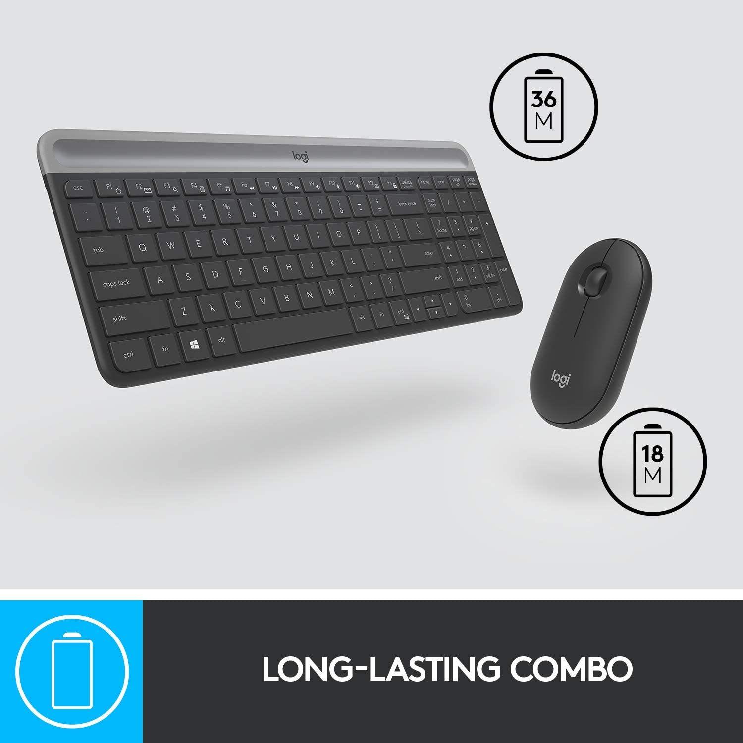 Teclado y Mouse Inalambrico Logitech MK470 Slim Negro-3