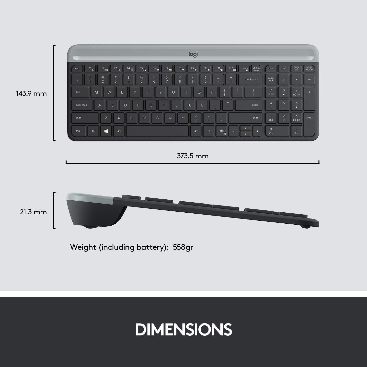 Teclado y Mouse Inalambrico Logitech MK470 Slim Negro-5