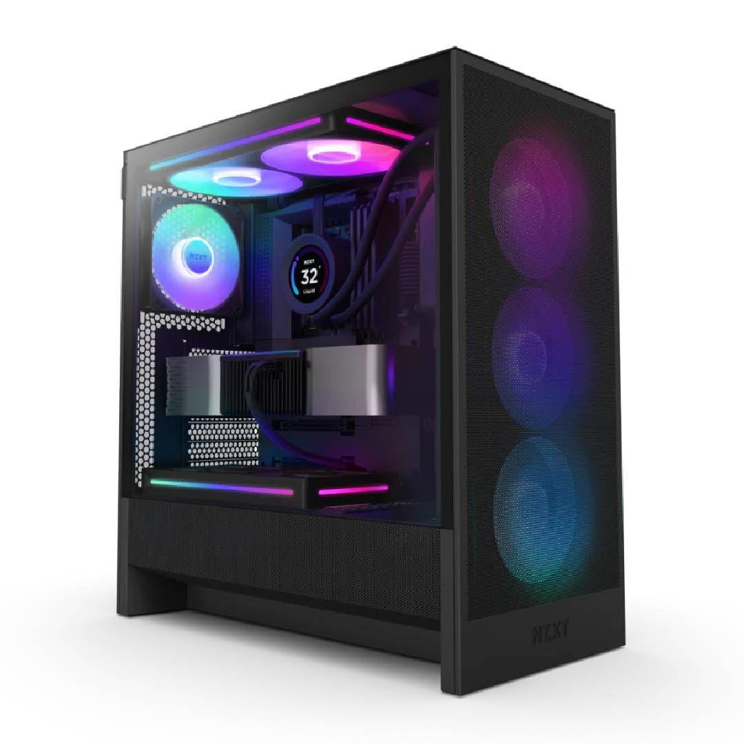 Gabinete NZXT H5 Flow RGB (2024) ATX c/ Fans RGB Black-0