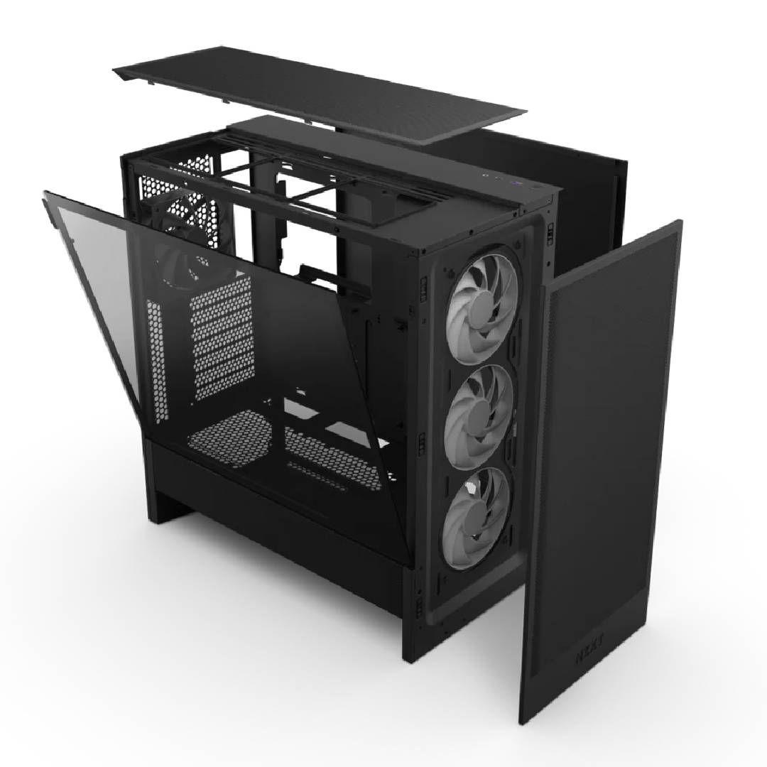 Gabinete NZXT H5 Flow RGB (2024) ATX c/ Fans RGB Black-3