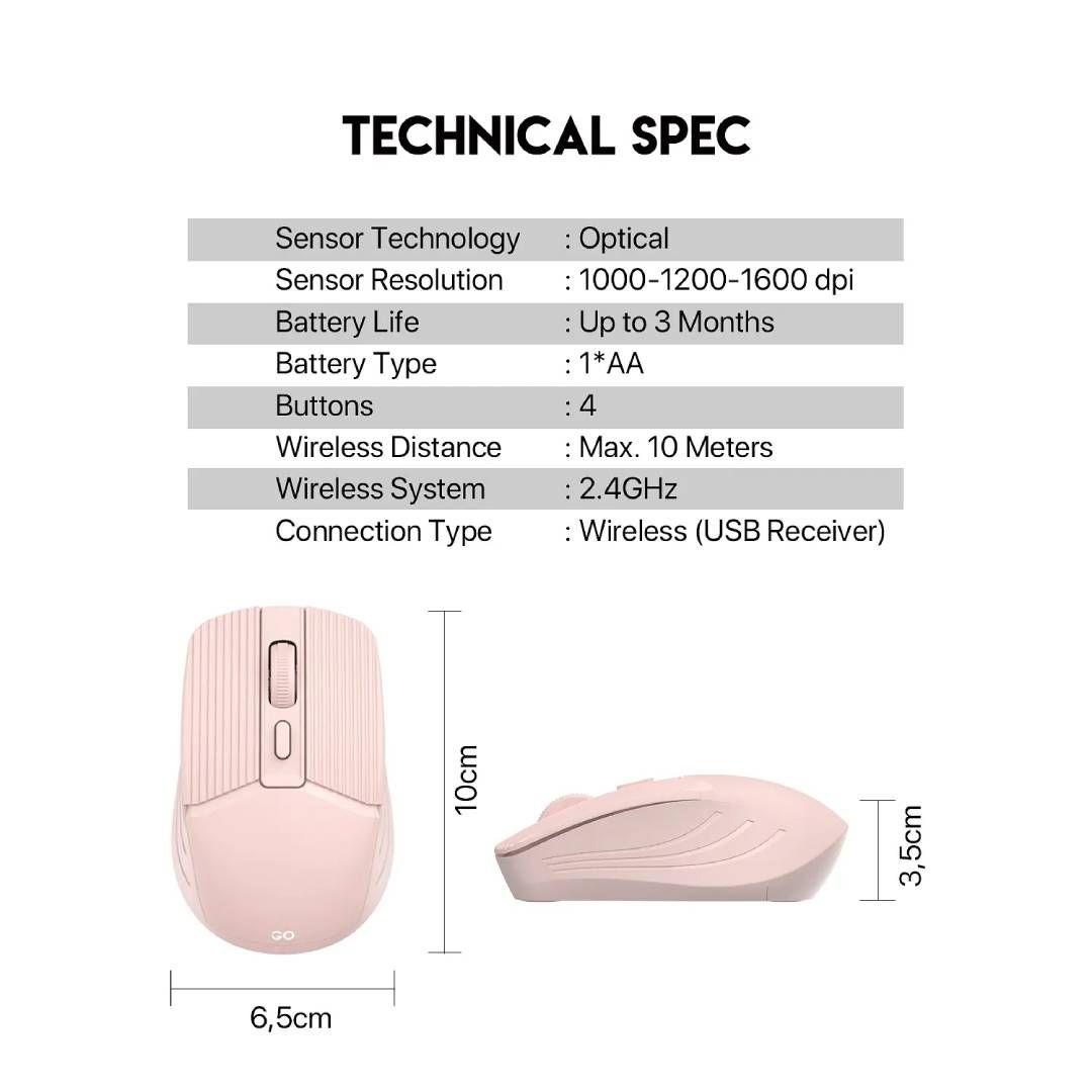 Mouse Inalámbrico Fantech W605 GO Beige-5