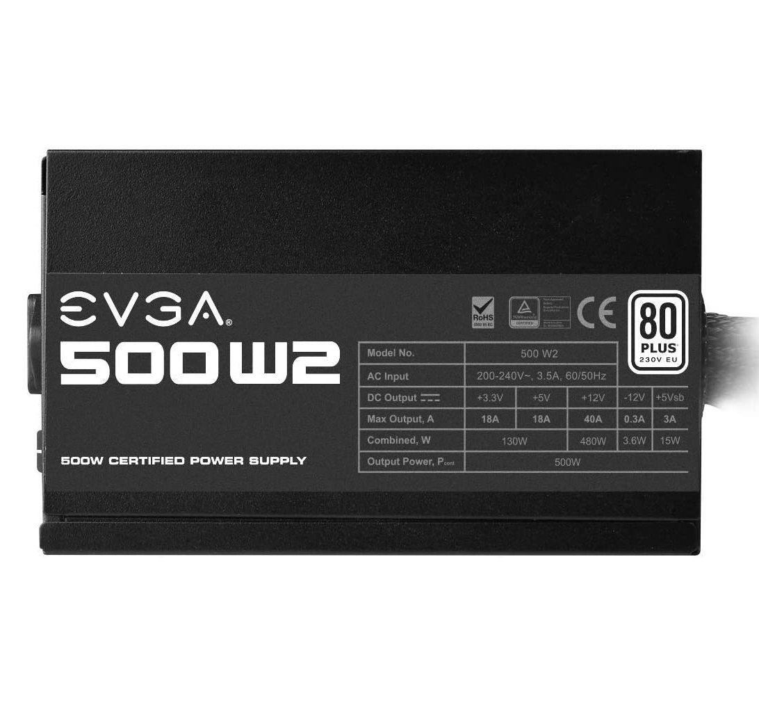 Fuente de Poder EVGA 500W WHITE 80+ PLUS-2
