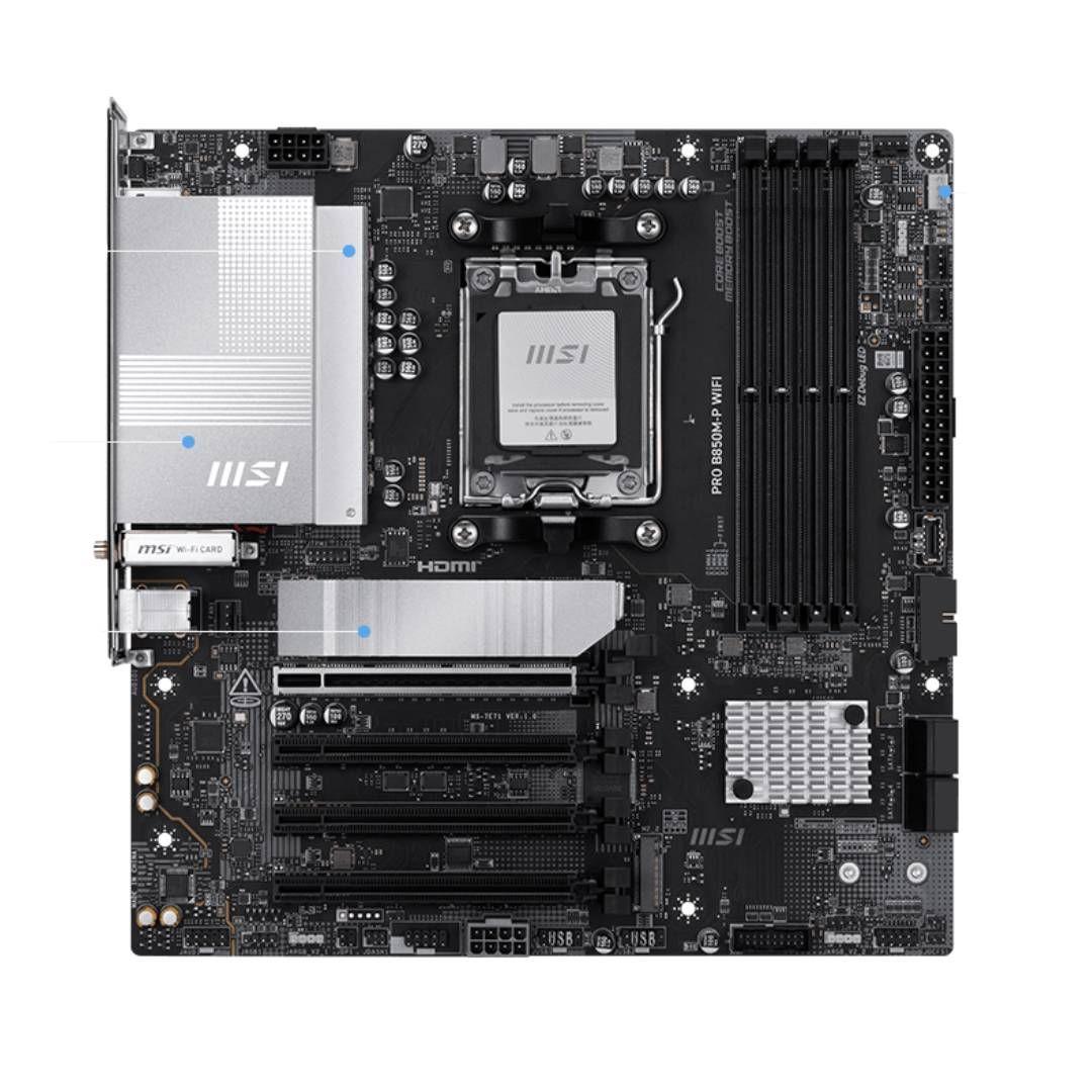 Placa Madre MSI PRO B850M-P WIFI, mATX, DDR5, AM5-2