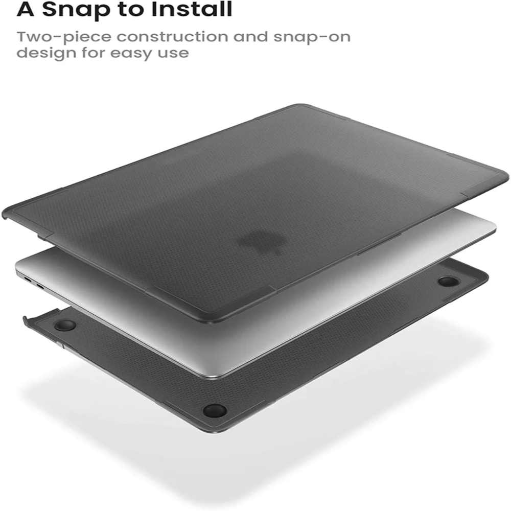 Tomtoc Carcasa rigida para MacBook Air 13 pulgadas Negro-3